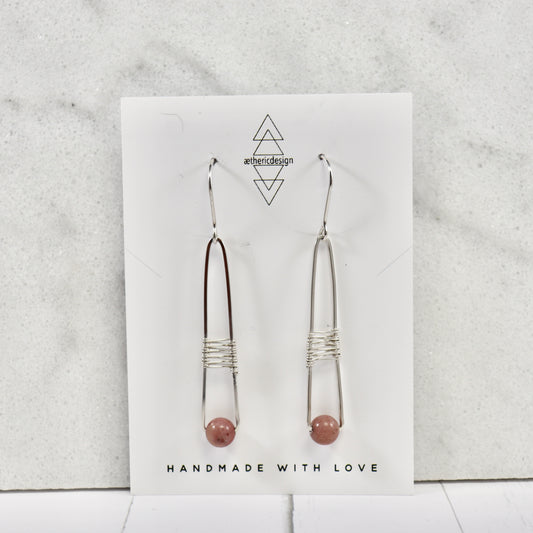 Rhodochrosite Fishtail Earrings