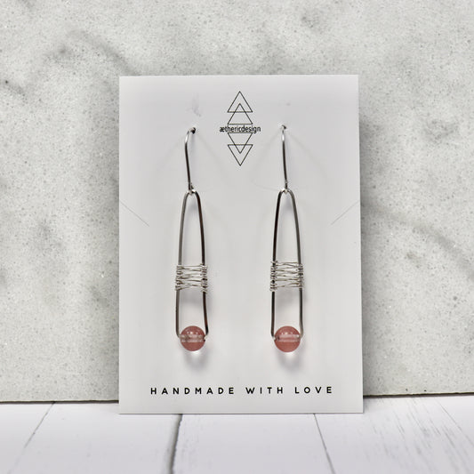 Cherry Quartz Fishtail Earrings