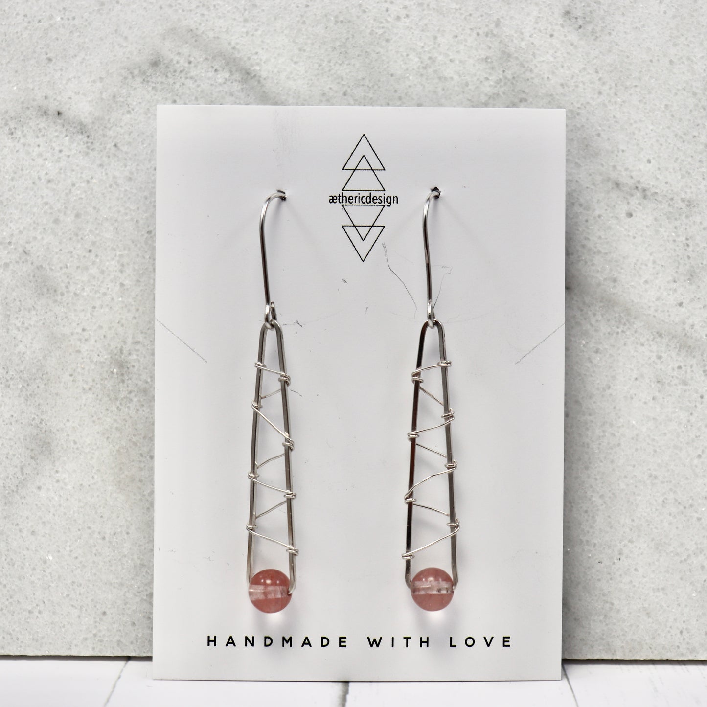 Cherry Quartz Zig-Zag Earrings