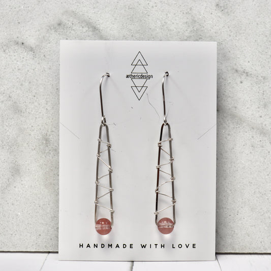 Cherry Quartz Zig-Zag Earrings